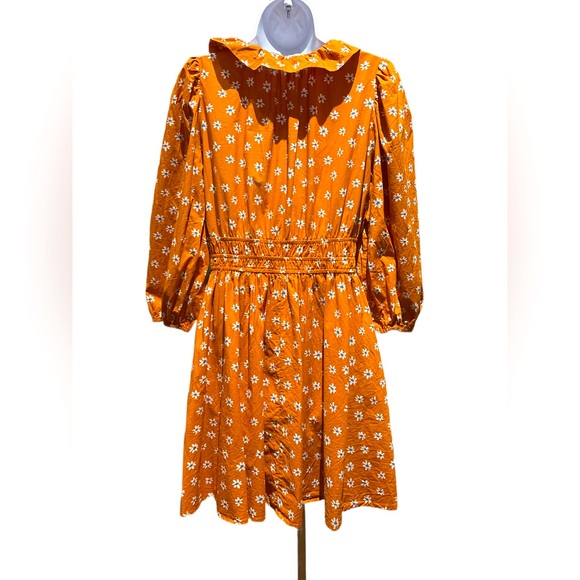 Entro | Rust Floral Long Sleeve Dress - Picture 4 of 5